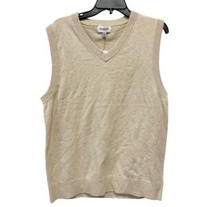 Goodfellow & Co Men's Beige V Neck Knit Sweater Vest Size Medium